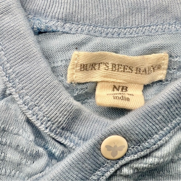 Burt’s Bees Baby Newborn Baby Boy Textured Organic Footed Onesie Size Newborn - Picture 5 of 9